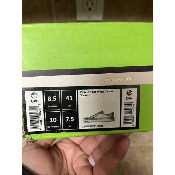 Cariuma OCA Low Off-white Canvas Sneaker US Woman 10 New Open Men’s 8.5 Open Box - Picture 10 of 10